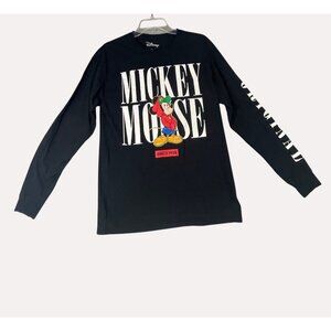 Disney Mickey Mouse size Medium Mad Engine Men's Black Long Sleeve T-shirt